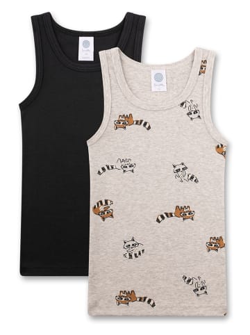 Sanetta 2er-Set: Hemdchen in Schwarz/ Beige