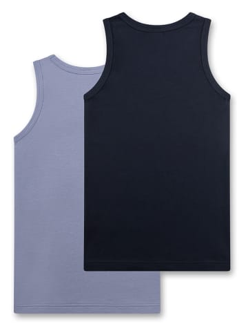 Sanetta 2-delige set: hemdjes donkerblauw/lichtblauw
