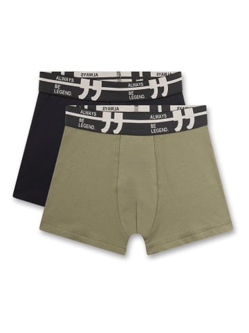 Sanetta 2er-Set: Boxershorts in Schwarz/ Khaki