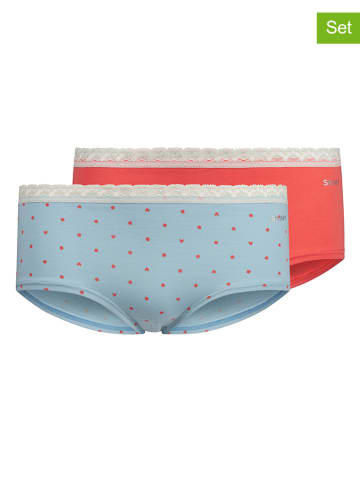 Skiny 2-delige set: hipsters rood/lichtblauw
