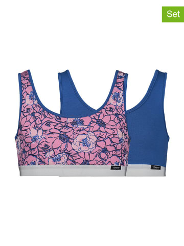 Skiny 2-delige set: bustiers blauw/lichtroze