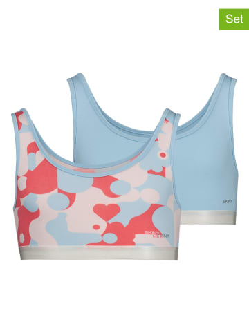Skiny 2-delige set: bustiers lichtblauw/rood