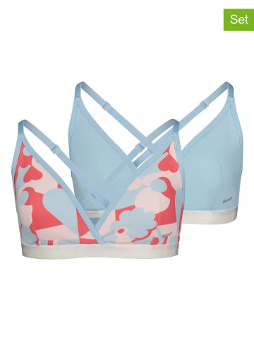 Skiny 2-delige set: bustiers lichtblauw/rood