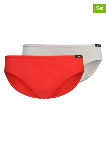 Skiny 2-delige set: slips crème/rood