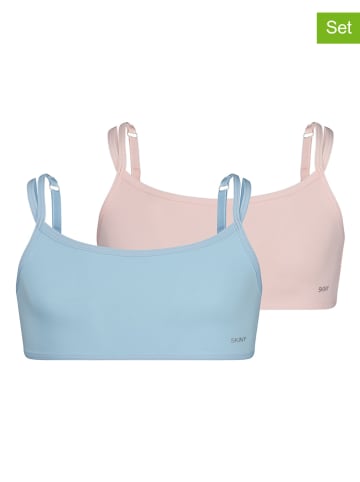 Skiny 2er-Set: Bustiers in Rosa/ Hellblau