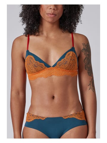 Skiny Bügelloser BH in Blau/ Orange