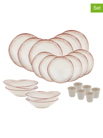 Ard'time 24tlg. Kombiservice "Agate" in Beige/ Rosa