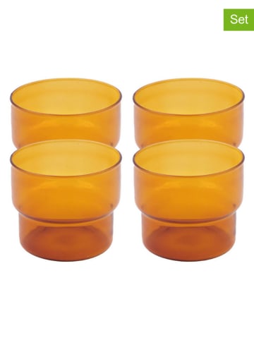 Ard'time 4er-Set: Gläser "Ambre" in Orange - 280 ml