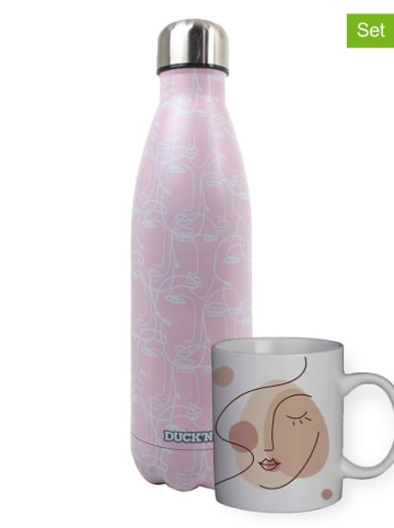 Ard'time 2-częściowy zestaw "Love" w kolorze jasnoróżowo-białym