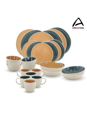 Ard'time 30tlg. Kombiservice "Coralia" in Beige/ Orange/ Grün