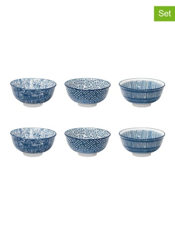 Ard'time 6er-Set: Schalen "Cyclades" in Blau - Ø 11 cm