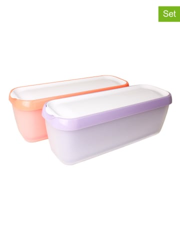 Ard'time 2-delige set: ijshouders "Gelatéria" lichtroze/paars - 1,5 l