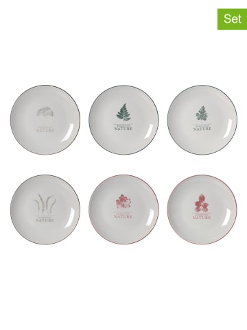 Ard'time 6-delige set: dessertborden "Hortus" wit/meerkleurig - Ø 20 cm