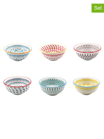 Ard'time 6er-Set: Schalen "Kyoto" in Weiß/ Bunt - Ø 11,5 cm
