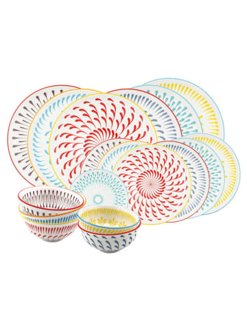 Ard'time 18tlg. Kombiservice "Kyoto" in Weiß/ Bunt