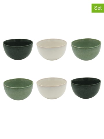 Ard'time 6-delige set: kommen "Mila" groen/wit - Ø 14,2 cm
