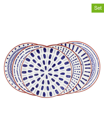 Ard'time 6er-Set: Speiseteller "Santorin" in Blau - Ø 26 cm