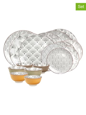 Ard'time 18tlg. Kombiservice "Sasebo" in Weiß/ Grau