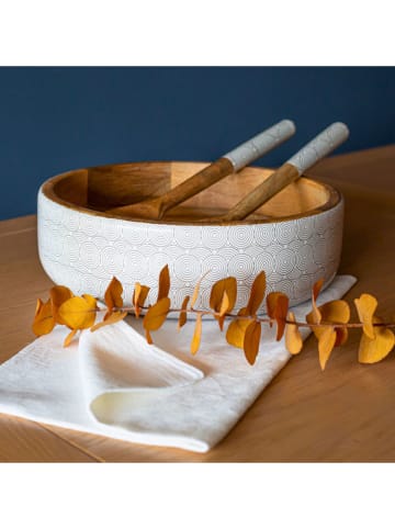 Ard'time Saladeschaal "Slow" wit/lichtbruin - Ø 25,5 cm