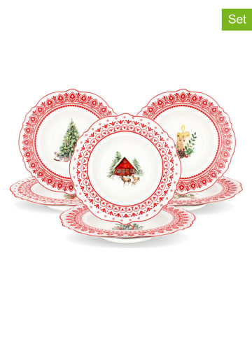 Ard'time 6er-Set: Suppenteller in Rot - Ø 21,5 cm