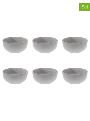 Ard'time 6-delige set: kommen "Terre De Sienne" grijs/wit - Ø 14,2 cm