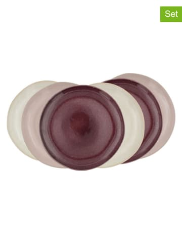 Ard'time 6er-Set: Dessertteller "Terra" in Creme/ Lila/ Rosa - Ø 20,5 