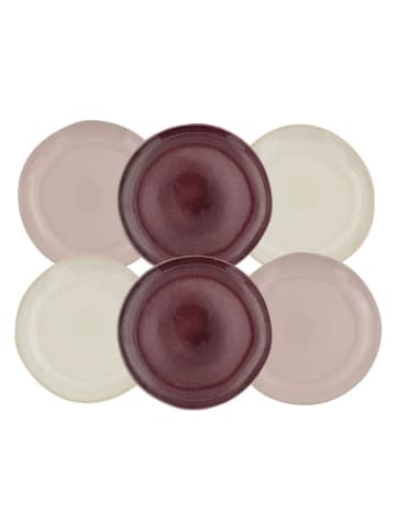 Ard'time 6er-Set: Dessertteller "Terra" in Creme/ Lila/ Rosa - Ø 20,5 