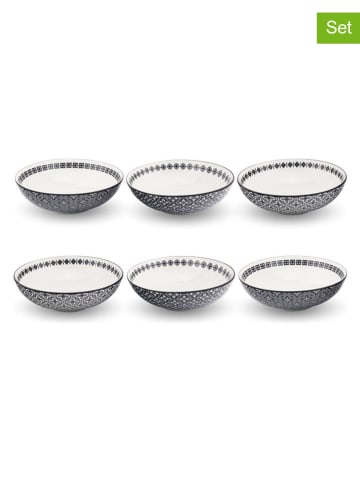 Ard'time 6-delige set: soepborden "Villa Les Pins" zwart/wit - Ø 21 cm