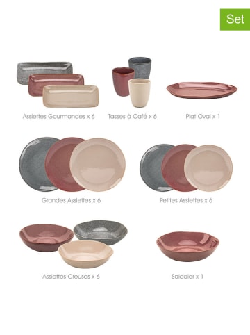 Ard'time 32-delig combiservies "Zao" grijs/paars/crème