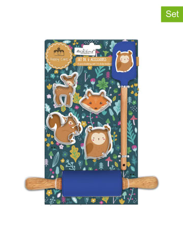 Ard'time 6-delige set: bakaccessoires "Hibou" blauw