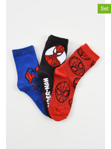 Spiderman 3-delige set: sokken "Spiderman" blauw/rood/zwart