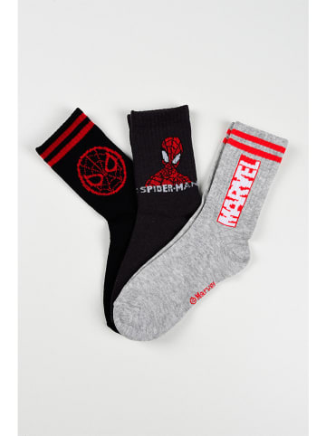 Spiderman 3er-Set: Socken "Spiderman" in Grau/ Schwarz