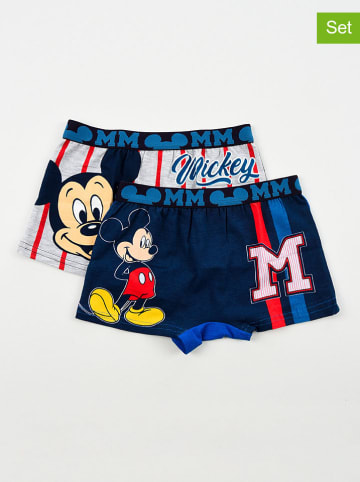 Disney Mickey Mouse 2er-Set: Boxershorts "Mickey" in Dunkelblau/ Grau