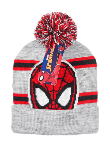 Spiderman 2tlg. Set: Mütze & Handschuhe "Spiderman" in Grau/ Rot