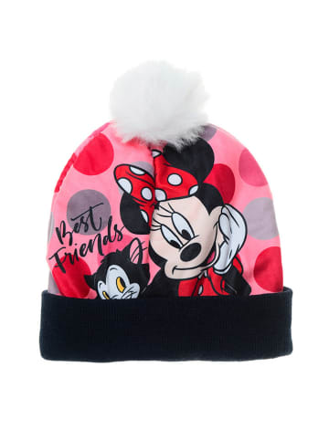 Disney Minnie Mouse Czapka "Minnie" w kolorze jasnoróżowo-czerwono-czarnym