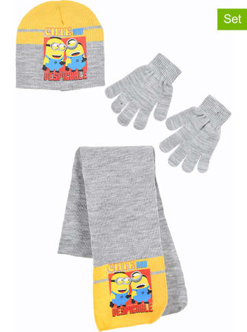 Minions 3tlg. Winteraccessoires-Set "Minions" in Gelb/ Grau