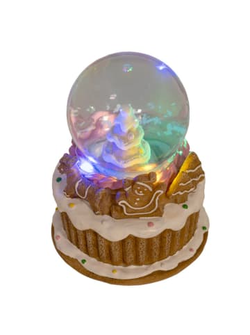 Hollybell LED-Schneekugel in Hellbraun - (H)11,2 x Ø 9 cm