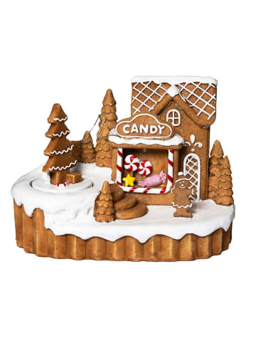 Profiline Dekoracyjna lampa LED w kolorze brązowo-białym - 19 x 14 x 12,5 cm