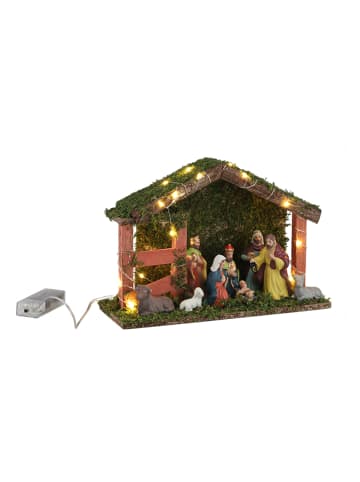Profiline LED-Weihnachtskrippe mit Zubehör in Bunt - (B)30 x (H)20 x (T)10 cm