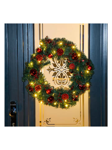 Profiline Wieniec świąteczny LED w kolorze zielono-czerwonym - Ø 30 cm