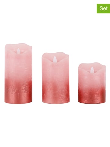 Nordheim 3er-Set: LED-Kerzen in Rot