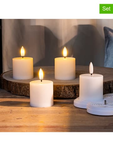 Nordheim 4er-Set: LED-Kerzen in Weiß - (H)5 x Ø 5 cm