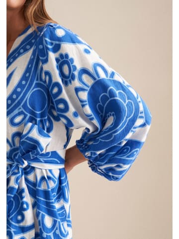 Seidensticker Kleid in Blau/ Weiß