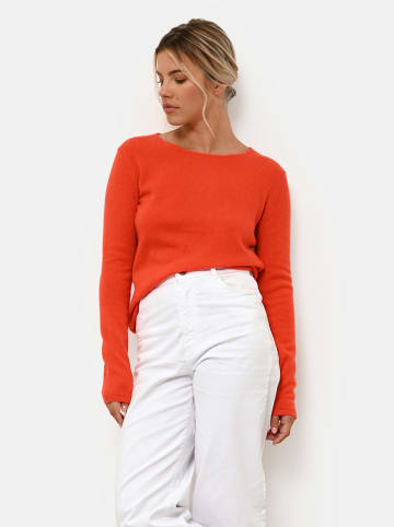Just Cashmere Kasjmieren trui "Vivian" oranje