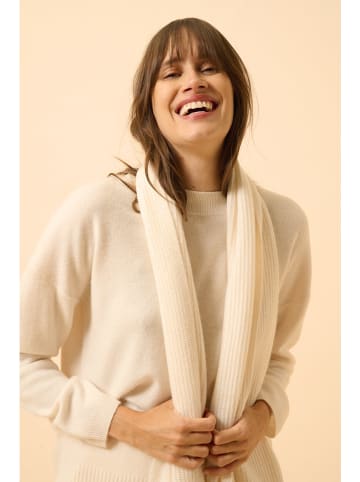 Just Cashmere Kasjmieren sjaal "Lea" crème - (L)180 x (B)30 cm