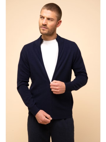 Just Cashmere Kasjmieren vest "Alan" donkerblauw