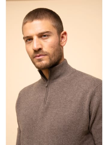 Just Cashmere Kaszmirowy sweter "Bradley" w kolorze szarobrązowym