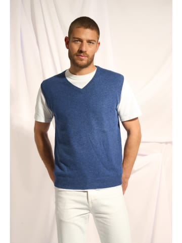 Just Cashmere Kaszmirowy bezrękawnik "Corki" w kolorze niebieskim