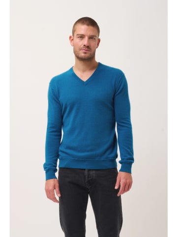 Just Cashmere Kasjmieren trui "Tom" blauw