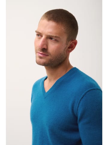 Just Cashmere Kasjmieren trui "Tom" blauw